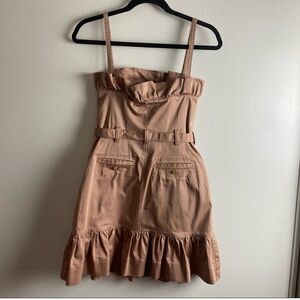 Just Cavalli Zip Front Belted Flounce Hem Dress